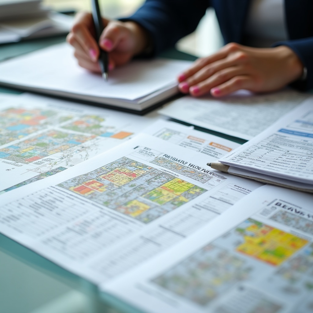 Technical team reviewing Chilean housing regulations and zoning requirements for cooperative development